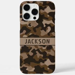 Brown Camouflage Personalised iPhone 16 Pro Max Case