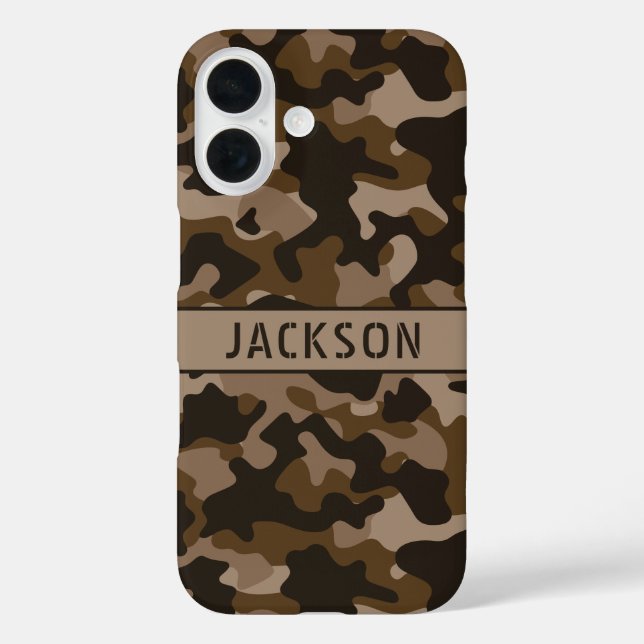 Brown Camouflage Personalized Case-Mate iPhone Case (Back)