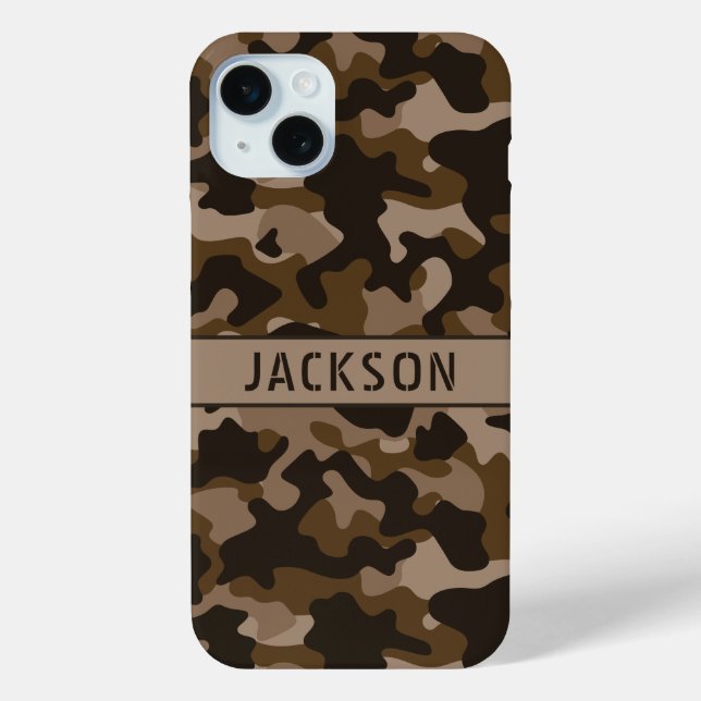 Brown Camouflage Personalized Case-Mate iPhone Case (Back)