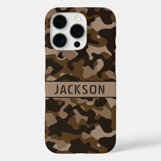 Brown Camouflage Personalized Case-Mate iPhone Case (Back)