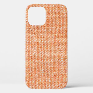 Brown canvas fabric for background, linen texture iPhone 12 case
