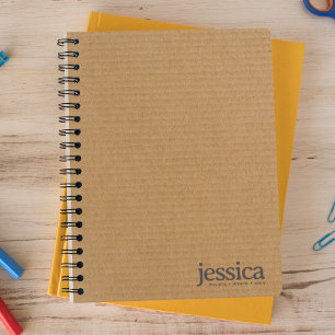 Brown Cardboard Rounded Modern Typography Notebook