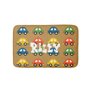 Brown cars bathroom rug