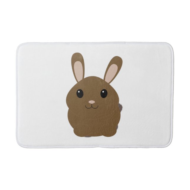 Brown Cartoon Bunny Bath Mat (Front)