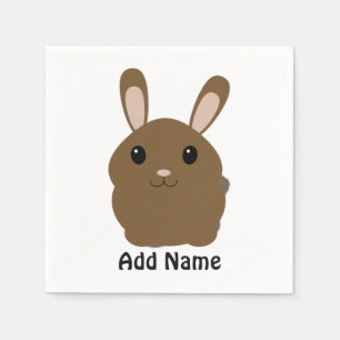 Brown Cartoon Bunny Napkin