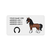 Brown Cartoon Gypsy Vanner Shire Clydesdale Horse