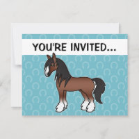 Brown Cartoon Gypsy Vanner Shire Clydesdale