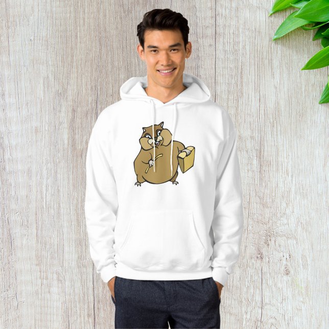Brown Cartoon Hamster with Cheese Hoodie (Creator Uploaded)