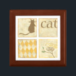 Brown Cat and  Yellow Bird by Chariklia Zarris Gift Box<br><div class="desc">A brown cat and a yellow bird are the subjects of this piece by Chariklia Zarris. Is the cat watching the bird? Or is the bird keeping an eye on the cat? Purchase a copy of this print and decided for yourself!</div>
