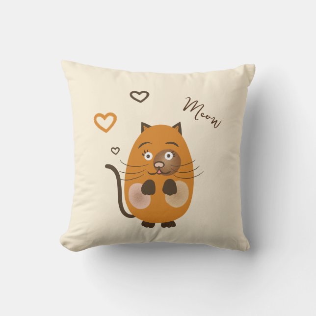 Brown cat cushion (Front)