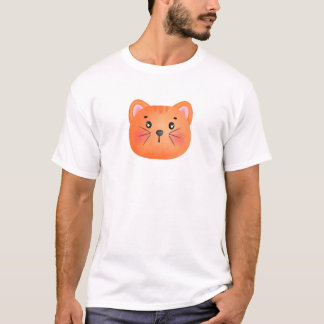 Brown Cat Cute Face T-Shirt