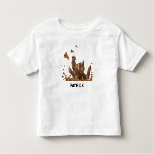 Brown Cat & Night Butterflies Personalised Toddler T-Shirt
