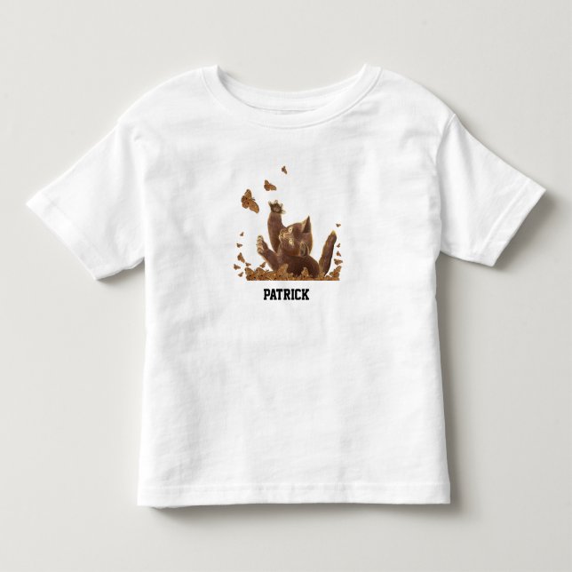 Brown Cat & Night Butterflies Personalised Toddler T-Shirt (Front)