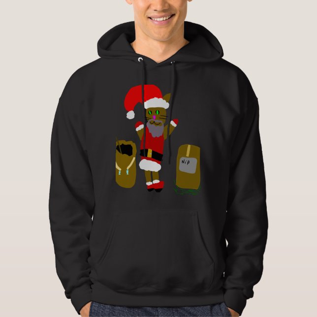 Brown cats dressed as Santa clause Hoodie (Front)
