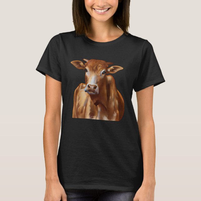 Brown Cattle Cow T-Shirt (Front)