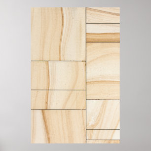 Brown ceramic tiles collage poster