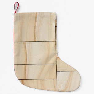 Brown ceramic tiles collage small christmas stocking