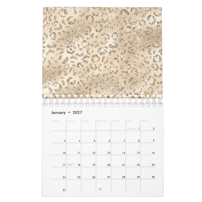 Brown Cheetah Leopard Skin Print Pattern Animal Calendar (Jan 2027)