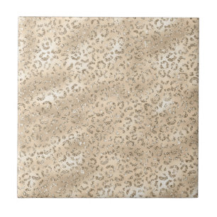 Brown Cheetah Leopard Skin Print Pattern Animal Ceramic Tile