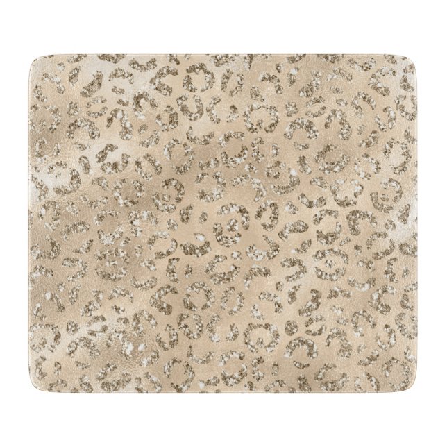 Brown Cheetah Leopard Skin Print Pattern Animal Cutting Board (Front)
