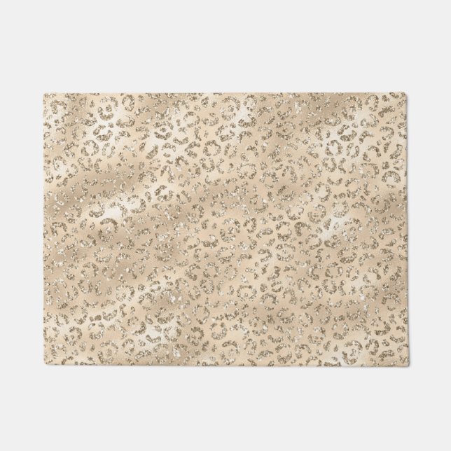 Brown Cheetah Leopard Skin Print Pattern Animal Doormat (Front)