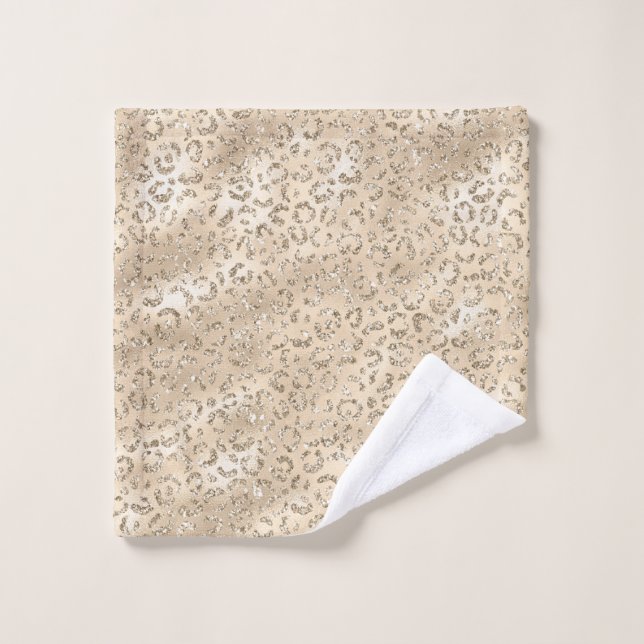 Brown Cheetah Leopard Skin Print Pattern Animal Wash Cloth (Wash Cloth)