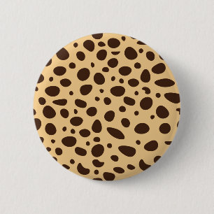 Brown Cheetah Print 6 Cm Round Badge