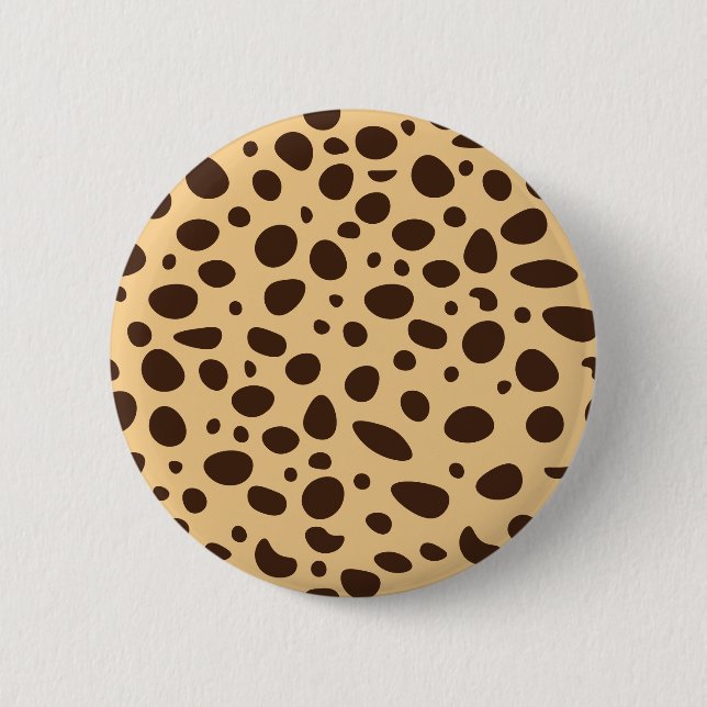 Brown Cheetah Print 6 Cm Round Badge (Front)