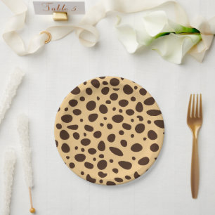 Brown Cheetah Print Paper Plate