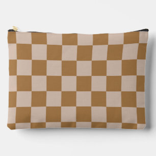 Brown Chequerboard Accessory Pouch