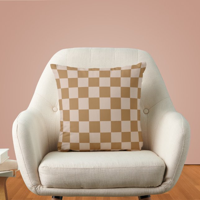 Brown Chequerboard Cushion (Creator Uploaded)