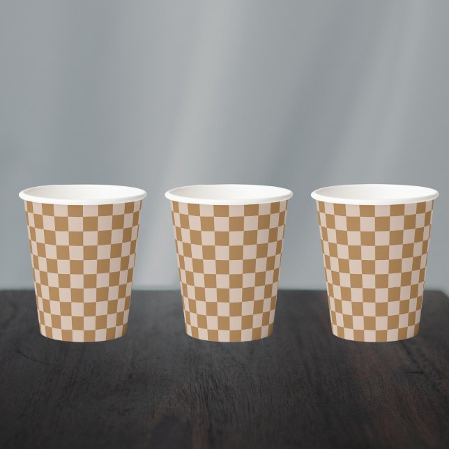 Brown Chequerboard Paper Cups (Creator Uploaded)