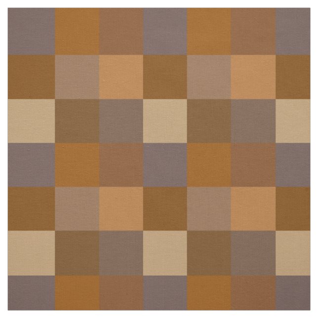 Brown chequerboard pattern fabric (Swatch)
