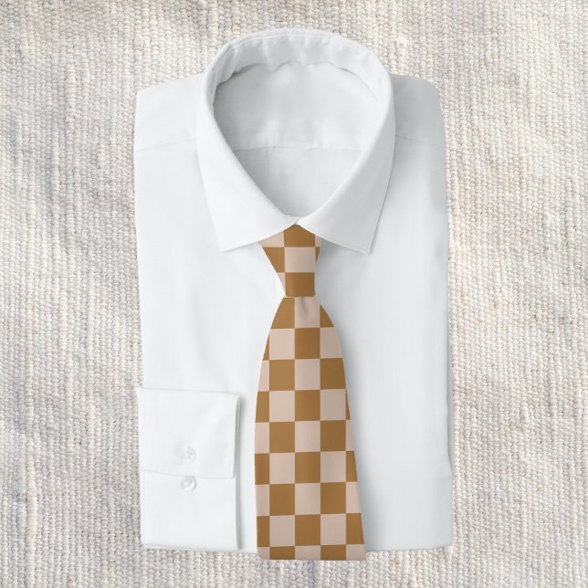 Brown Chequerboard Tie (Creator Uploaded)