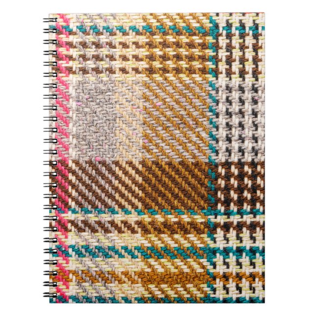 Brown chequered fabric, Scottish wool. Notebook (Front)