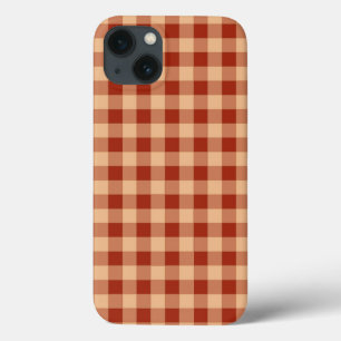 Brown Chequered Gingham Pattern iPhone 13 Case