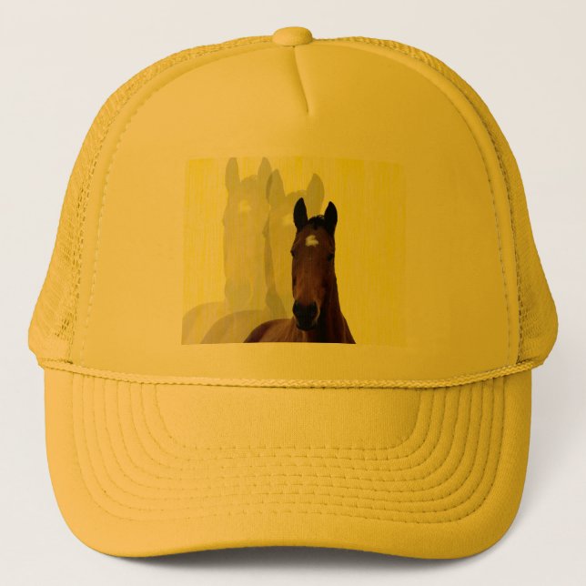 Brown Chestnut Horse Shadows, Trucker Hat (Front)