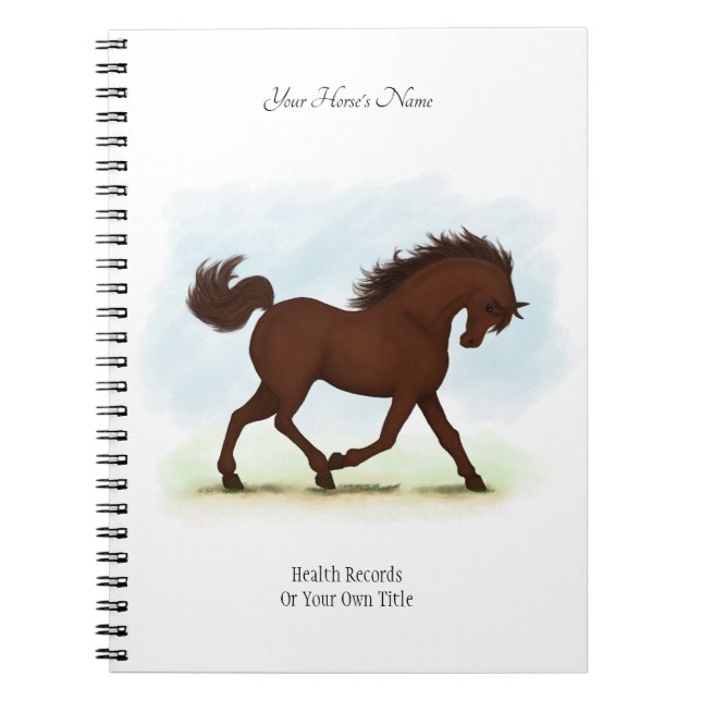 Brown Chestnut Personalised Horse Owner's Journal (Front)
