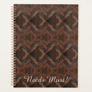 Brown Chevron Wood Pattern You Customise Planner