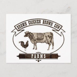 Brown Chicken Brown Cow Farms Postcard