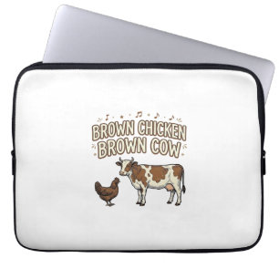 Brown Chicken Brown Cow Funny Farm Shirt Design_1 Laptop Sleeve