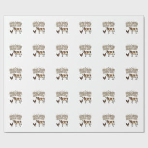 Brown Chicken Brown Cow Funny Farm Shirt Design_1 Wrapping Paper