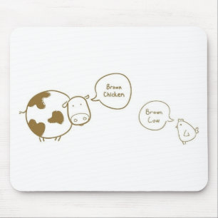 brown chicken brown cow mouse pad