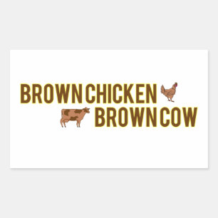Brown Chicken Brown Cow Rectangular Sticker
