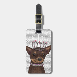 Brown Chihuahua And Tiara Luggage Tag