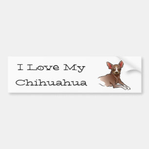 Brown Chihuahua - I Love My Chihuahua Bumper Sticker