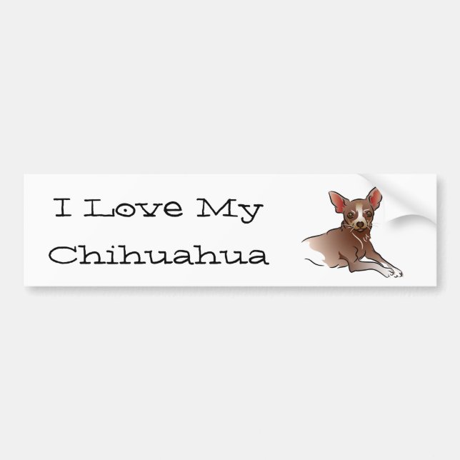Brown Chihuahua - I Love My Chihuahua Bumper Sticker (Front)