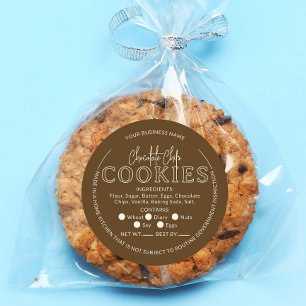 Brown Chocolate Chip Cookies Cottage Sticker