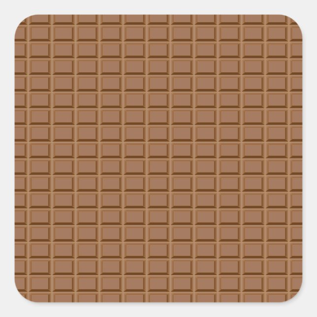 Brown chocolate slab patterned square sticker (Front)