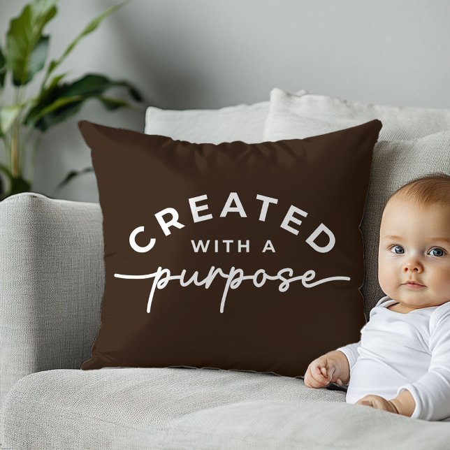 Brown Christian quote Throw Pillow (Creator Uploaded)